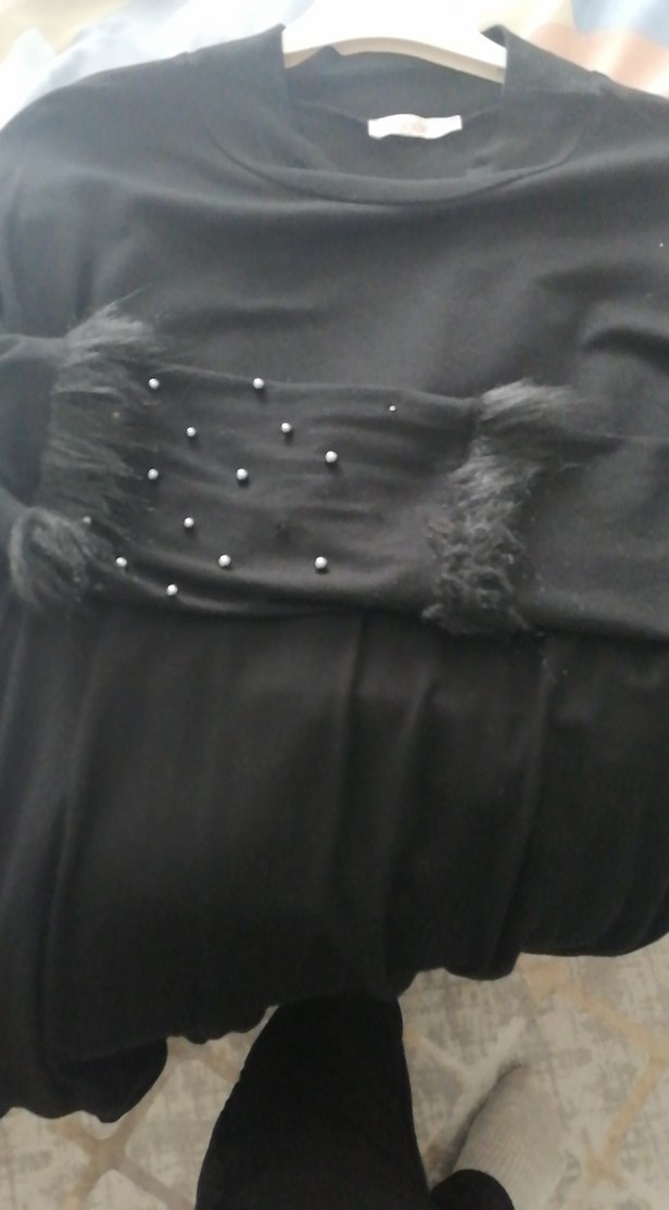 Siyah Tüy Detaylı tunik - Görsel 4