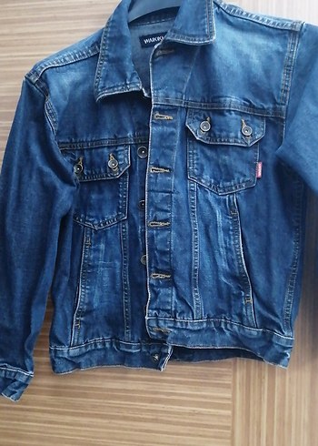 Düğmeli Koyu Mavi Kadın Denim Ceket - Görsel 2