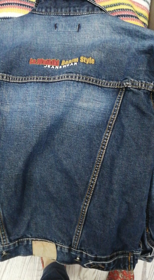 Düğmeli Koyu Mavi Kadın Denim Ceket - Görsel 5