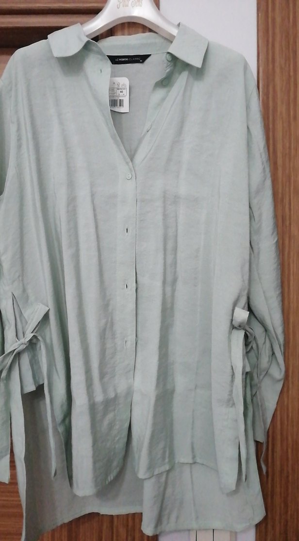 Kadın  su yeşili Gömlek - Görsel 2