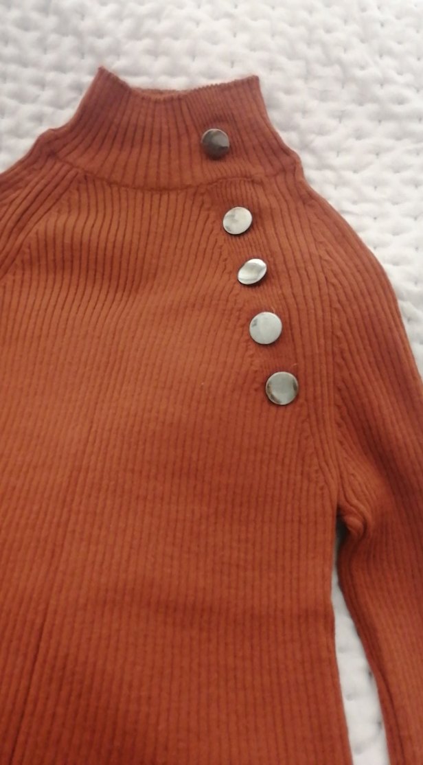 Düğmeli Triko Kadın Kazak - Görsel 2