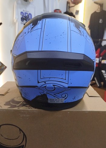 Desenli Siyah Kayışlı Motosiklet Kaskı S beden - Görsel 3