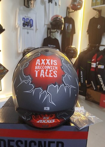 Axxis Turuncu Baskılı Biker Motosiklet Kaskı L beden - Görsel 4