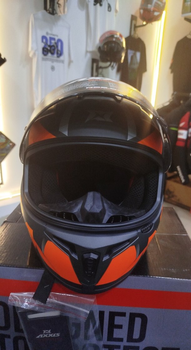 Axxis Turuncu Baskılı Biker Motosiklet Kaskı L beden - Görsel 2