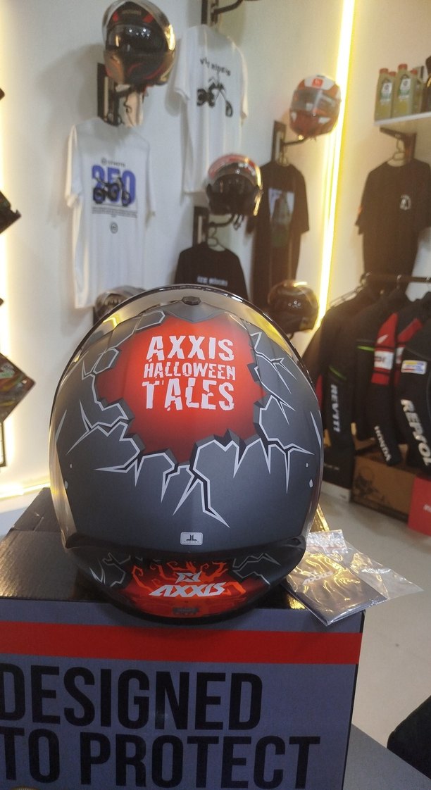 Axxis Turuncu Baskılı Biker Motosiklet Kaskı L beden - Görsel 4