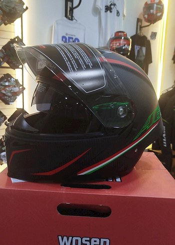 Wosen Siyah Baskılı Motosiklet Kaskı XL beden - Görsel 3