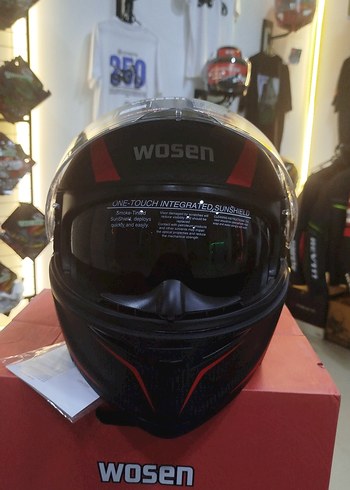 Wosen Siyah Baskılı Motosiklet Kaskı XL beden - Görsel 5