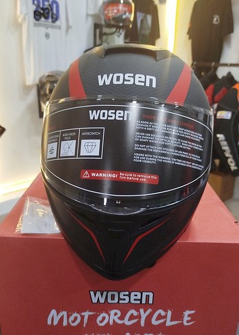 Wosen Siyah Baskılı Motosiklet Kaskı XL beden - Görsel 2