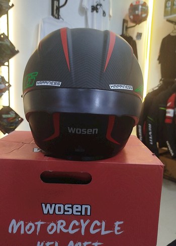 Wosen Siyah Baskılı Motosiklet Kaskı XL beden - Görsel 4