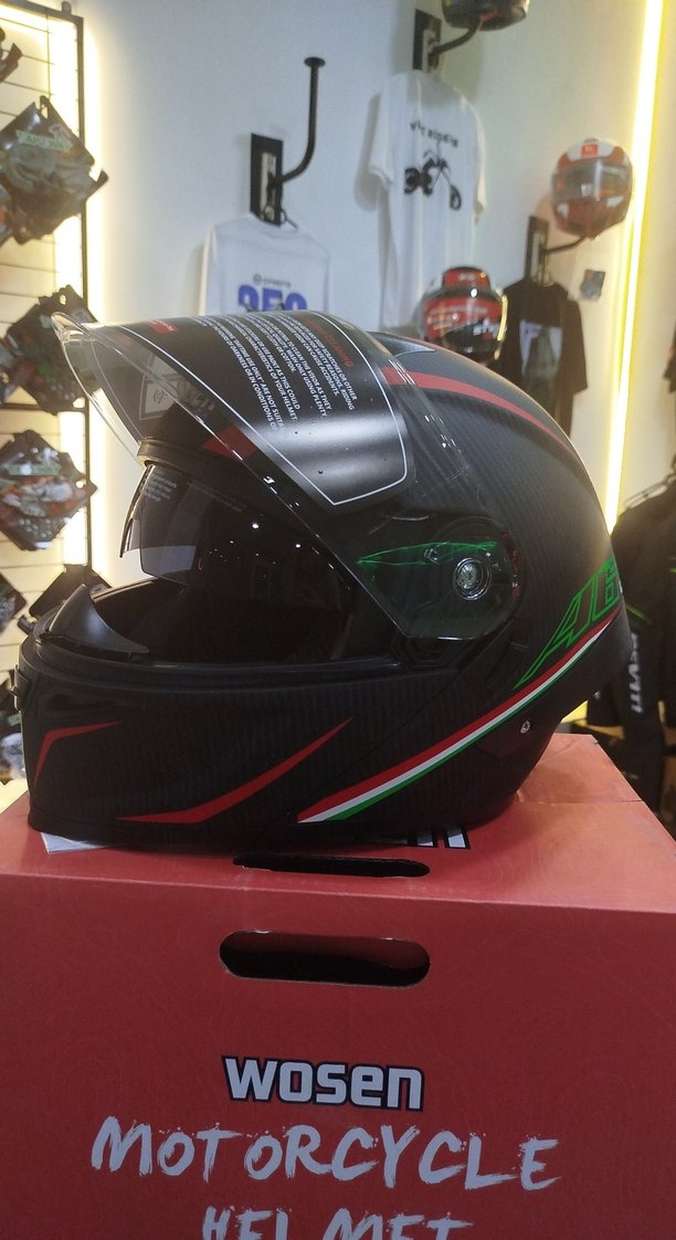 Wosen Siyah Baskılı Motosiklet Kaskı XL beden - Görsel 3