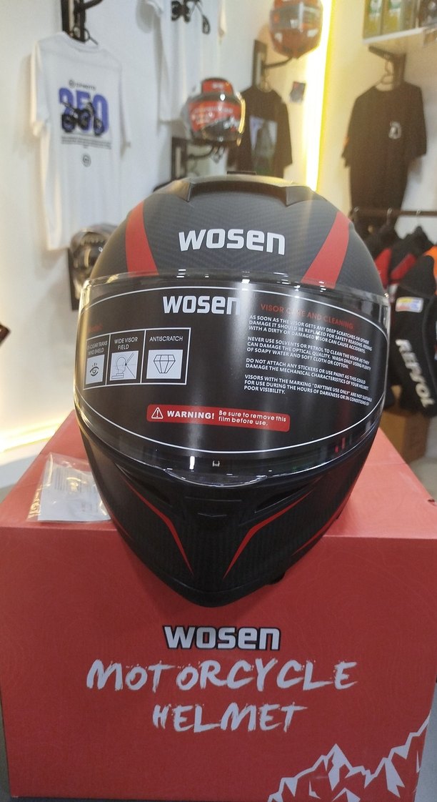 Wosen Siyah Baskılı Motosiklet Kaskı XL beden - Görsel 2