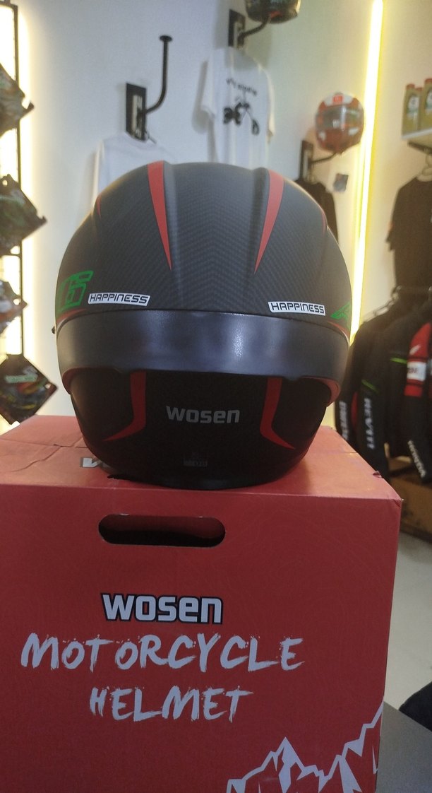 Wosen Siyah Baskılı Motosiklet Kaskı XL beden - Görsel 4