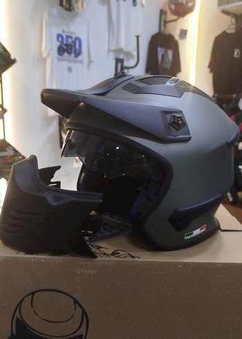 Sway Gri Biker Stili Metal Kemerli Motosiklet Kaskı XL beden - Görsel 4