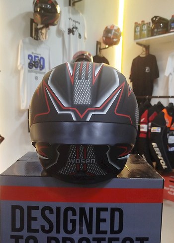 Wosen çene açılır Siyah Desenli Biker Motosiklet Kaskı L beden - Görsel 3