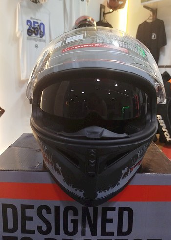 Jiekai Baskılı Siyah Motosiklet Kaskı L beden - Görsel 2