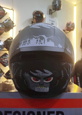 Jiekai Baskılı Siyah Motosiklet Kaskı L beden - Görsel 3