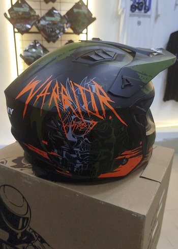 Sway Turuncu Baskılı Biker Kask L beden - Görsel 5