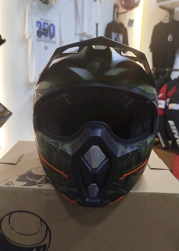 Sway Turuncu Baskılı Biker Kask L beden - Görsel 2