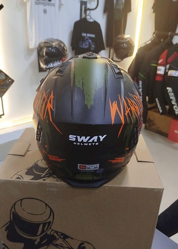 Sway Turuncu Baskılı Biker Kask L beden - Görsel 4