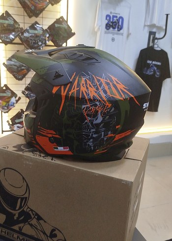 Sway Turuncu Baskılı Biker Kask L beden - Görsel 3