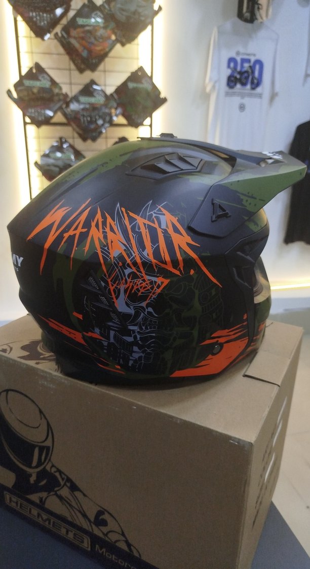 Sway Turuncu Baskılı Biker Kask L beden - Görsel 5