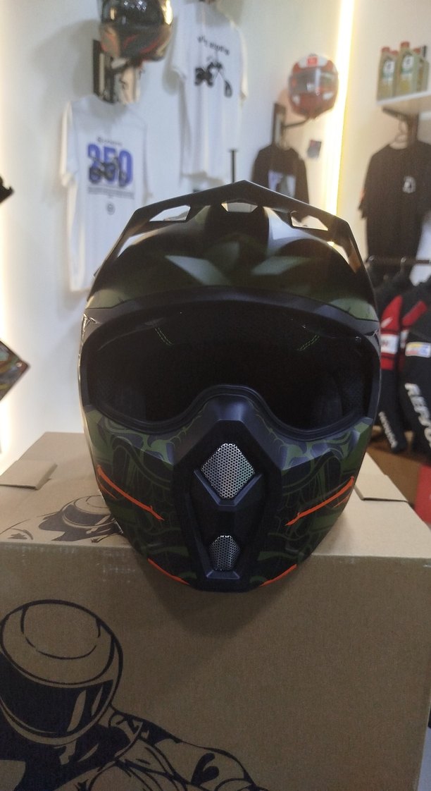 Sway Turuncu Baskılı Biker Kask L beden - Görsel 2