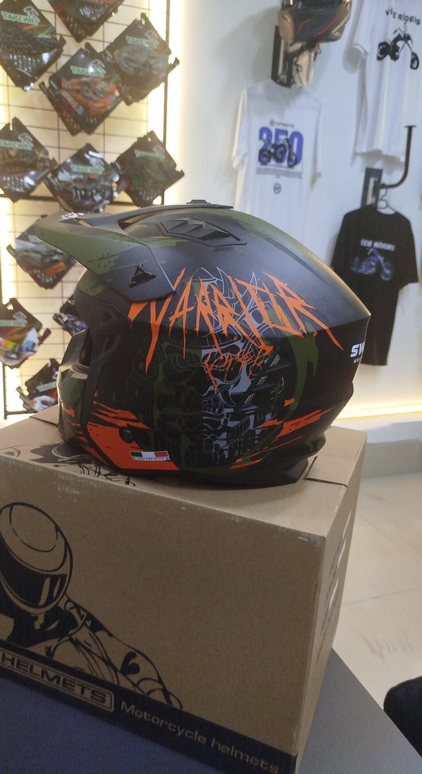 Sway Turuncu Baskılı Biker Kask L beden - Görsel 3