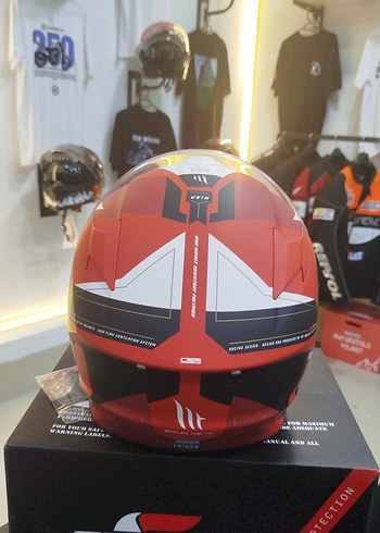 Mthelmets Kırmızı Baskılı Street Style Motosiklet Kaskı L beden - Görsel 3