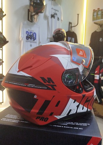 Mthelmets Kırmızı Baskılı Street Style Motosiklet Kaskı L beden - Görsel 4