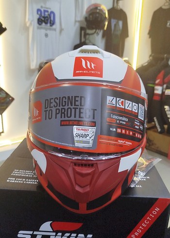 Mthelmets Kırmızı Baskılı Street Style Motosiklet Kaskı L beden - Görsel 5