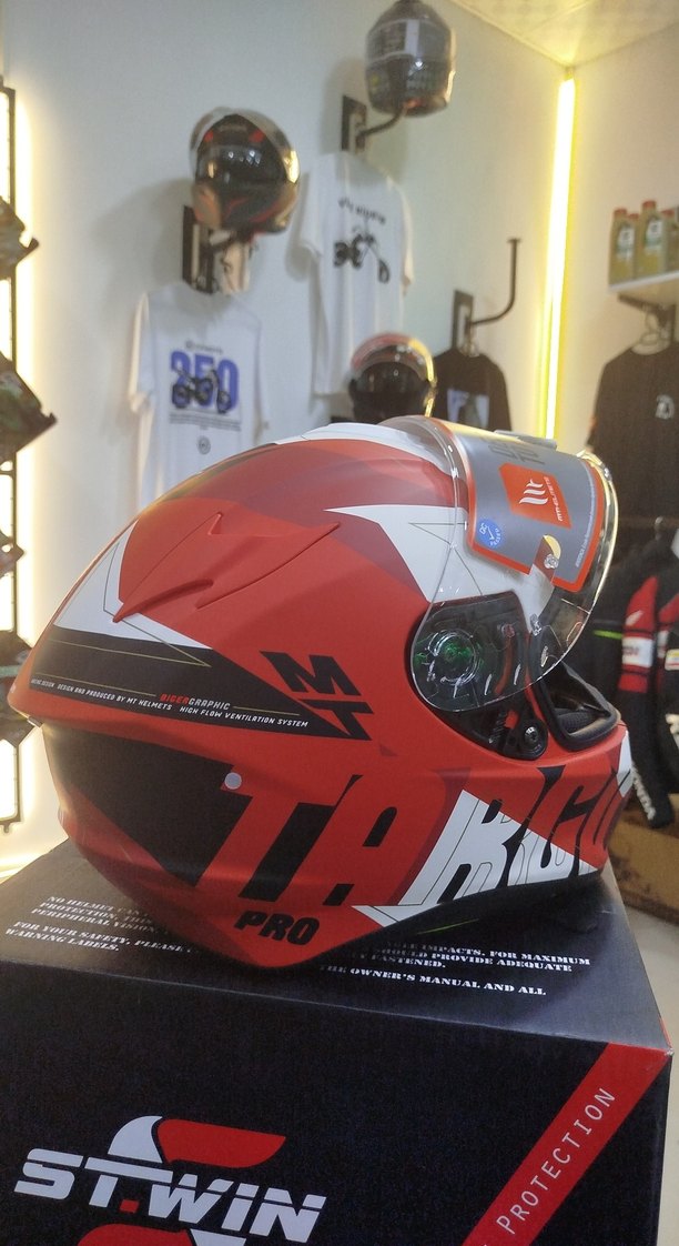 Mthelmets Kırmızı Baskılı Street Style Motosiklet Kaskı L beden - Görsel 4