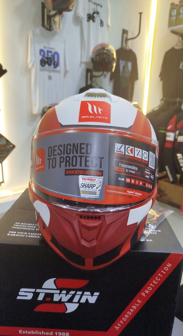 Mthelmets Kırmızı Baskılı Street Style Motosiklet Kaskı L beden - Görsel 5