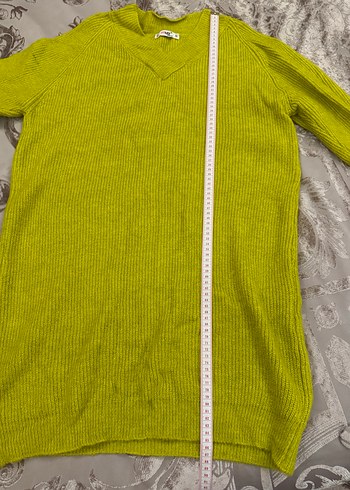 Sarı V Yaka Kadın Elbise - Görsel 4