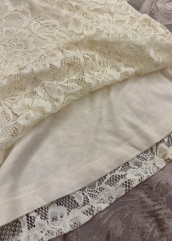 Dantel Detaylı Kolsuz Bej Kadın Bluz - Görsel 4