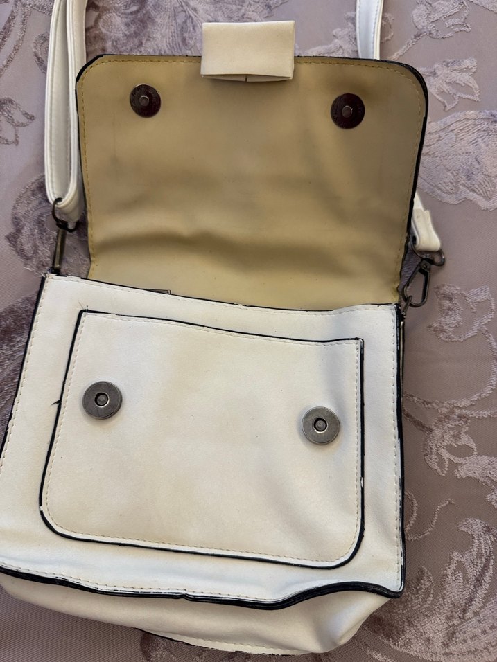 Beyaz Çapraz Kadın Çanta - Görsel 3