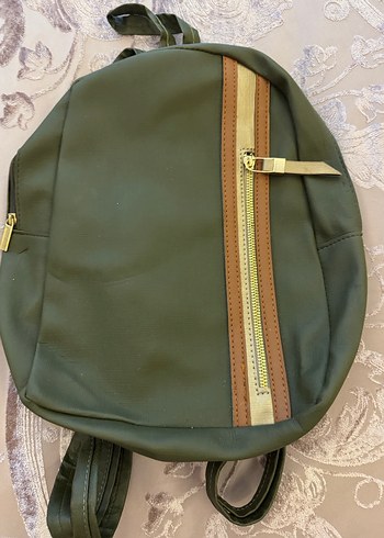Kadın Deri Haki Sırt Çantası - Görsel 2