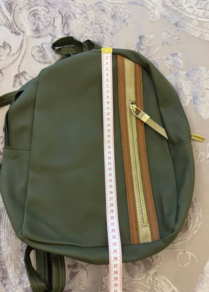 Kadın Deri Haki Sırt Çantası - Görsel 4