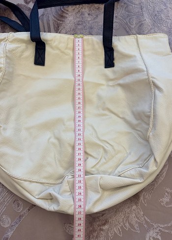 Beyaz Deri Kadın Çanta - Görsel 5