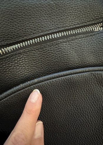 Siyah Deri Kadın Sırt Çantası - Görsel 7