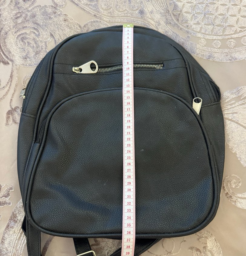 Siyah Deri Kadın Sırt Çantası - Görsel 4