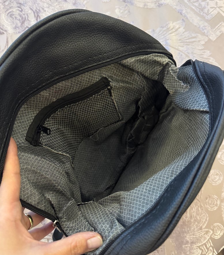 Siyah Deri Kadın Sırt Çantası - Görsel 5