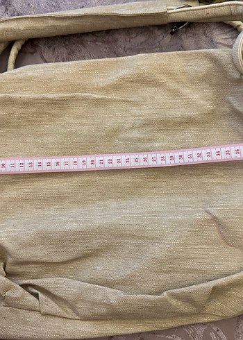 Bej Keten Kadın Kol Çantası - Görsel 4