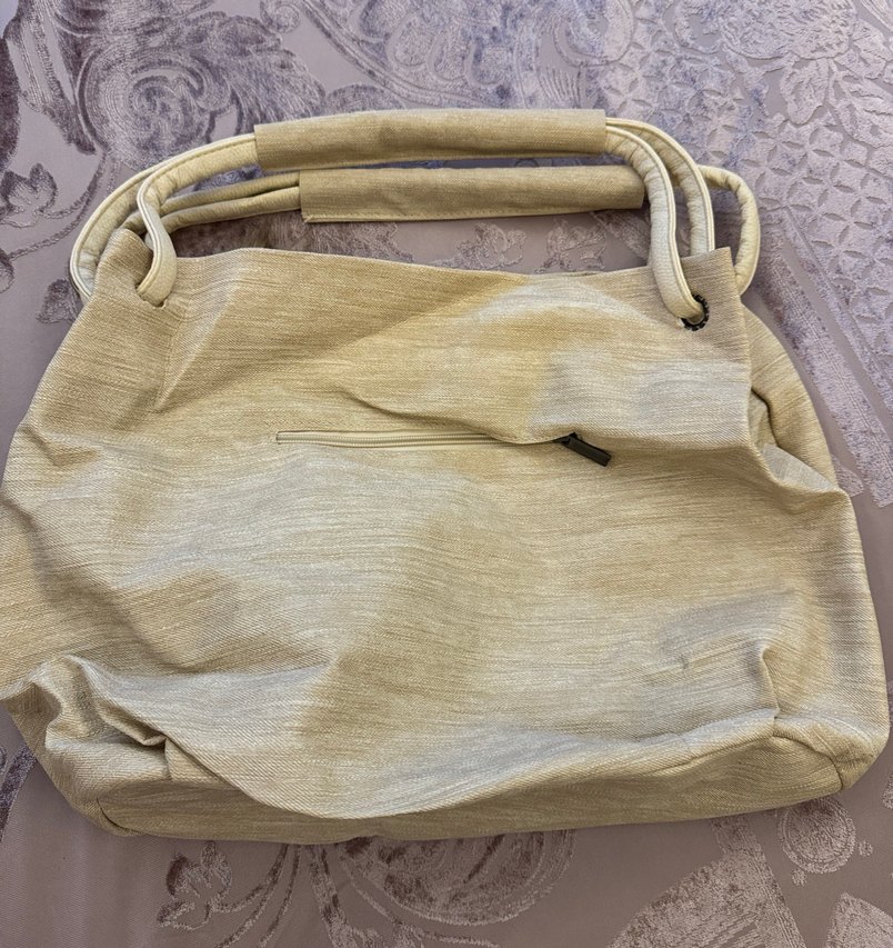 Bej Keten Kadın Kol Çantası - Görsel 2