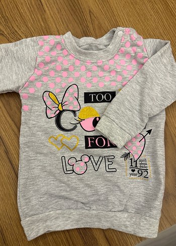 Kız Çocuk Gri Uzun Kollu Baskılı Sweatshirt - Görsel 3