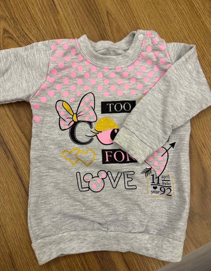 Kız Çocuk Gri Uzun Kollu Baskılı Sweatshirt - Görsel 3