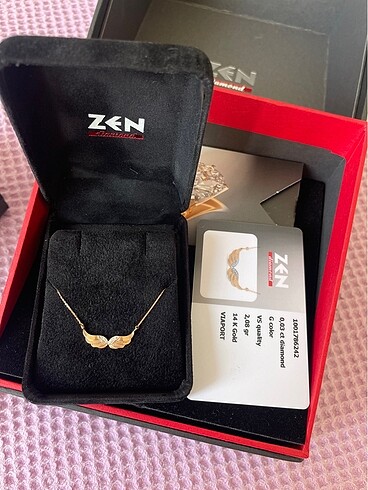 Beden altın Renk ZEN DIAMOND MELEK KANADI PIRLANTA KOLYE