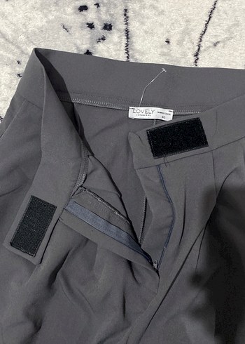 Gri Pilili Kadın Kumaş Pantolon - Görsel 2