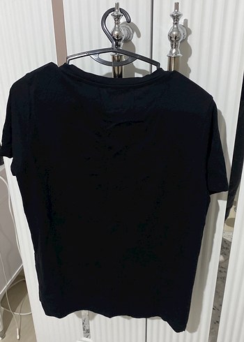 Siyah Kadın Kısa Kollu Salaş Tişört - Görsel 3