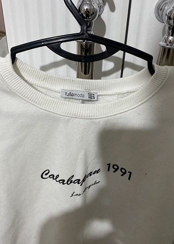 Beyaz Pamuklu Kadın Sweatshirt - Görsel 2