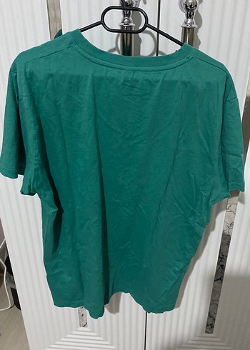 Erkek Koyu Yeşil Keten Kısa Kollu Tişört - Görsel 2